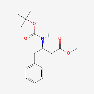 molecular formula C16H23NO4 B8298766 Methyl (R)-3-((tert-butoxycarbonyl)amino)-4-phenylbutanoate CAS No. 115313-20-7