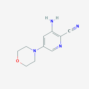 molecular formula C10H12N4O B8298835 3-Amino-5-morpholinopicolinonitrile 