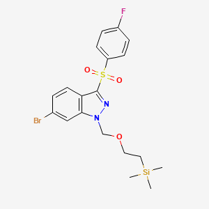 1h-Indazole,6-bromo-3-[(4-fluorophenyl)sulfonyl]-1-[[2-(trimethylsilyl)ethoxy]methyl]-
