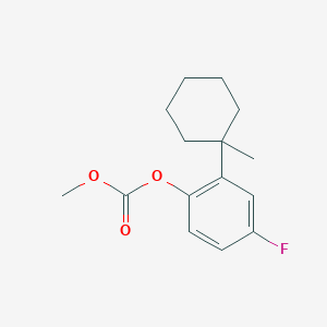 molecular formula C15H19FO3 B8298883 4-Fluoro-2-(1-methylcyclohexyl)phenyl methyl carbonate 