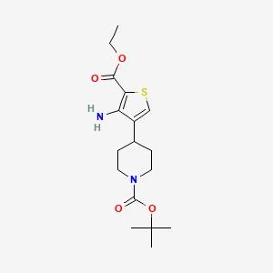molecular formula C17H26N2O4S B8298891 Tert-butyl 4-[4-amino-5-(ethoxycarbonyl)thiophen-3-yl]piperidine-1-carboxylate 