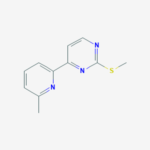 molecular formula C11H11N3S B8298936 4-(6-Methyl-pyridin-2-yl)-2-methylsulfanyl-pyrimidine 