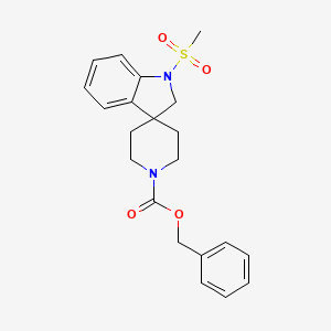 molecular formula C21H24N2O4S B8299018 1'-(Methylsulfonyl)spiro[piperidine-4,3'(2'H)-[1H]indole]-1-carboxylic acid benzyl ester 