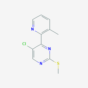 molecular formula C11H10ClN3S B8299082 5-Chloro-4-(3-methylpyridin-2-yl)-2-(methylthio)pyrimidine 