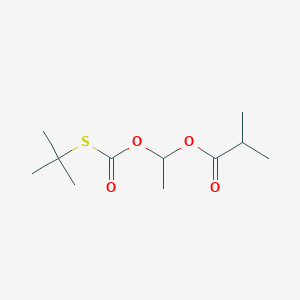 molecular formula C11H20O4S B8299098 O-(1-Isobutanoyloxyethyl) S-tert-Butyl Thiocarbonate 