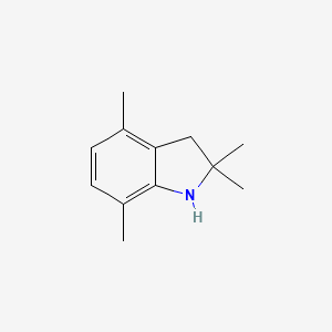 molecular formula C12H17N B8299158 2,3-dihydro-2,2,4,7-tetramethyl-1H-indole 