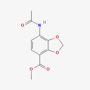 molecular formula C11H11NO5 B8299159 Methyl 7-(acetylamino)-1,3-benzodioxole-4-carboxylate 