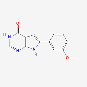 molecular formula C13H11N3O2 B8299216 6-(3-Methoxy-phenyl)-7H-pyrrolo[2,3-d]pyrimidin-4-ol 