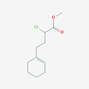 molecular formula C11H17ClO2 B8299223 Methyl 2-chloro-4-cyclohex-1-en-1-ylbutanoate 