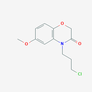 molecular formula C12H14ClNO3 B8299261 4-(3-Chloropropyl)-6-methoxy-4H-benzo[1,4]oxazin-3-one 