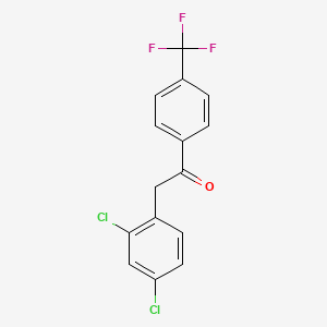 molecular formula C15H9Cl2F3O B8299273 2-(2,4-Dichloro-phenyl)-1-(4-trifluoromethyl-phenyl)ethanone 
