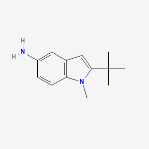 molecular formula C13H18N2 B8299285 2-tert-butyl-1-methyl-1H-indol-5-amine CAS No. 952664-82-3