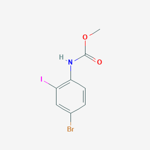 molecular formula C8H7BrINO2 B8299317 2-Iodo-4-bromophenylcarbamic acid methyl ester 