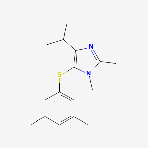 molecular formula C16H22N2S B8299332 5-(3,5-Dimethylphenylthio)-4-isopropyl-1,2-dimethyl-1H-imidazole 
