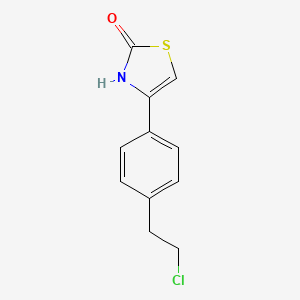 molecular formula C11H10ClNOS B8299371 4-(4-(2-Chloroethyl)phenyl)thiazol-2-one 