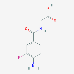 molecular formula C9H9FN2O3 B8299389 2-(4-Amino-3-fluorobenzamido)acetic acid 