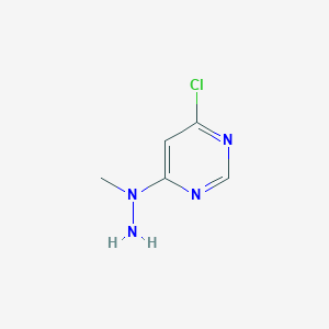 molecular formula C5H7ClN4 B8299415 6-Chloro-4-(1-methyl-hydrazino)-pyrimidine 