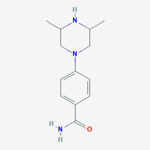 molecular formula C13H19N3O B8299421 4-(3,5-Dimethylpiperazin-1-yl)benzamide 