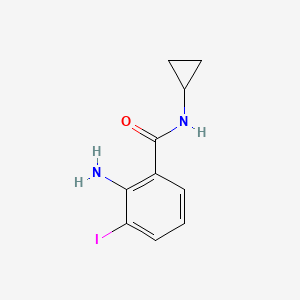 molecular formula C10H11IN2O B8299541 2-amino-N-cyclopropyl-3-iodo-benzamide 