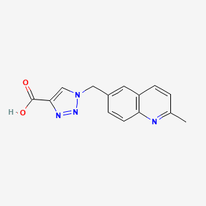 molecular formula C14H12N4O2 B8299548 1-((2-Methylquinolin-6-yl)methyl)-1H-1,2,3-triazole-4-carboxylic acid 