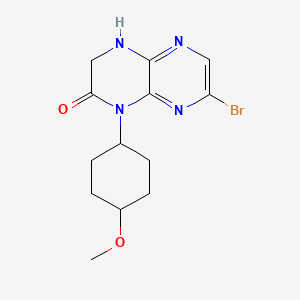 molecular formula C13H17BrN4O2 B8299579 7-Bromo-1-(trans-4-methoxycyclohexyl)-3,4-dihydropyrazino[2,3-b]pyrazin-2(1H)-one 