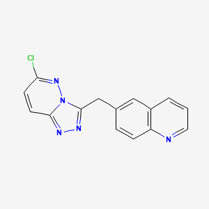molecular formula C15H10ClN5 B8299699 6-((6-Chloro-[1,2,4]triazolo[4,3-b]pyridazin-3-yl)methyl)quinoline 