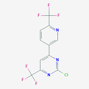 2-Chloro-4-(trifluoromethyl)-6-(6-(trifluoromethyl)pyridin-3-yl)pyrimidine