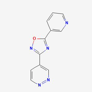 molecular formula C11H7N5O B8299820 3-(Pyridazin-4-yl)-5-(pyridin-3-yl)-1,2,4-oxadiazole 