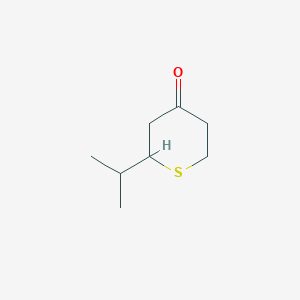 molecular formula C8H14OS B8299833 2-(1-Methylethyl)tetrahydro-4H-thiopyran-4-one 