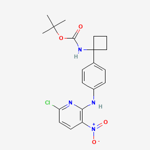 molecular formula C20H23ClN4O4 B8299844 Tert-butyl (1-{4-[(6-chloro-3-nitropyridin-2-yl)amino]phenyl}cyclobutyl)carbamate 