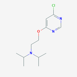 molecular formula C12H20ClN3O B8299905 N-{2-[(6-Chloropyrimidin-4-yl)oxy]ethyl}-N-isopropylpropan-2-amine 