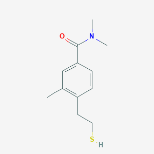 molecular formula C12H17NOS B8299907 4-(2-mercapto-ethyl)-3,N,N-trimethyl-benzamide 