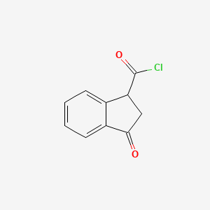 molecular formula C10H7ClO2 B8299943 3-Oxoindan-1-carbonyl chloride 