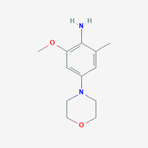 molecular formula C12H18N2O2 B8299957 2-Methoxy-6-methyl-4-morpholin-4-yl-phenylamine 