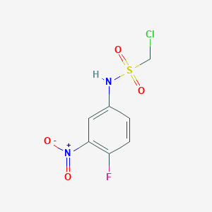 molecular formula C7H6ClFN2O4S B8300012 chloro-N-(4-fluoro-3-nitrophenyl)methanesulfonamide 