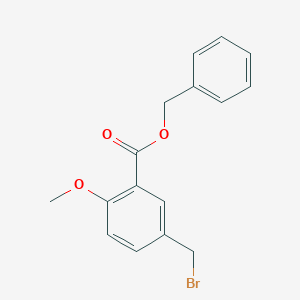 molecular formula C16H15BrO3 B8300029 Benzyl 5-bromomethyl-2-methoxybenzoate 