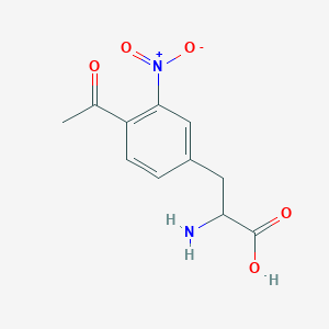 molecular formula C11H12N2O5 B8300063 3-(4-Acetyl-3-nitrophenyl)-2-aminopropanoic acid 