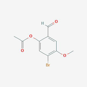 molecular formula C10H9BrO4 B8300086 2-Acetoxy-4-bromo-5-methoxybenzaldehyde 