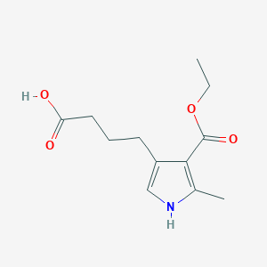 molecular formula C12H17NO4 B8300124 4-(4-(ethoxycarbonyl)-5-methyl-1H-pyrrol-3-yl)butanoic acid 