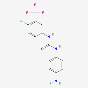 molecular formula C14H11ClF3N3O B8300128 N-(4-chloro-3-(trifluoromethyl)phenyl)-N'-(4-aminophenyl)urea 