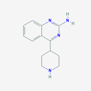 molecular formula C13H16N4 B8300187 2-Amino-4-(4-piperidinyl)quinazoline 