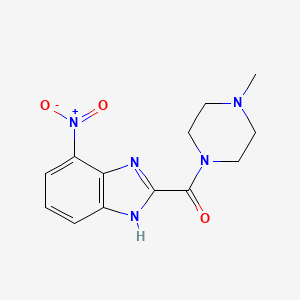 molecular formula C13H15N5O3 B8300230 (4-methyl-piperazin-1-yl)-(4-nitro-1H-benzoimidazol-2-yl)-methanone 