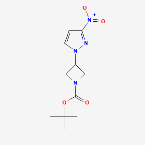 molecular formula C11H16N4O4 B8300271 tert-Butyl 3-(3-Nitro-1H-pyrazol-1-yl)azetidine-1-carboxylate 