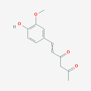 molecular formula C13H14O4 B8300361 6-(4-Hydroxy-3-methoxyphenyl)hex-5-ene-2,4-dione 