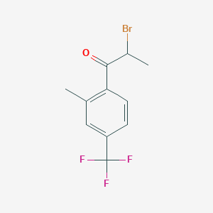molecular formula C11H10BrF3O B8300478 2-Bromo-1-[2-methyl-4-(trifluoromethyl)phenyl]propan-1-one 