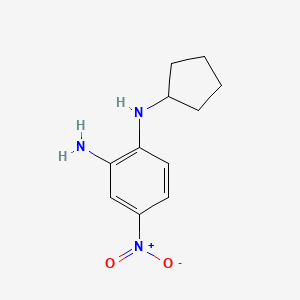 molecular formula C11H15N3O2 B8300485 3-Amino-4-cyclopentylamino-1-nitrobenzene 