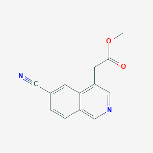 molecular formula C13H10N2O2 B8300500 (6-Cyano-isoquinolin-4-yl)-acetic acid methyl ester 