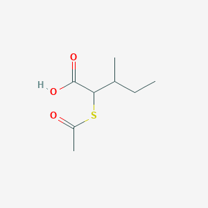 molecular formula C8H14O3S B8300501 2-Acetylsulfanyl-3-methylpentanoic acid 