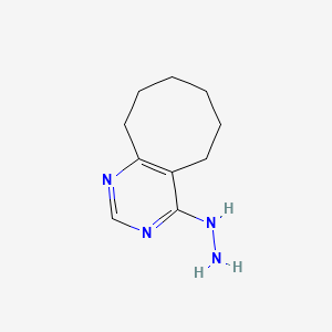 molecular formula C10H16N4 B8300519 4-Hydrazino-5,6,7,8,9,10-hexahydrocycloocta[d]-pyrimidine 