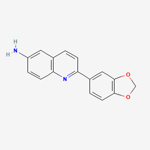 molecular formula C16H12N2O2 B8300577 6-Amino-2-(1,3-benzodioxol-5-yl)-quinoline 